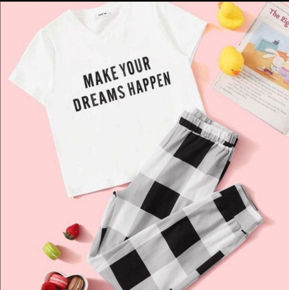 Girls Black and White Pajamas